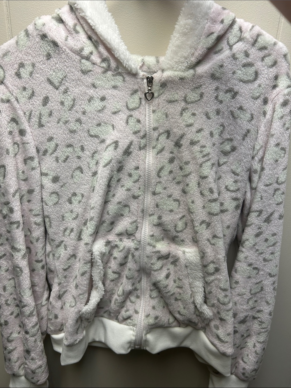 Soft Plush Pink Leopard Zip-Up Hoodie